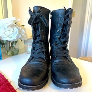 Black combat boots